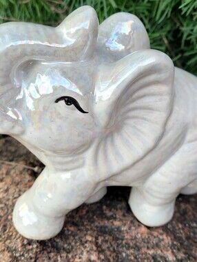 CWI vintage Pale Gray  porcelain elephant figurine– 1 luster